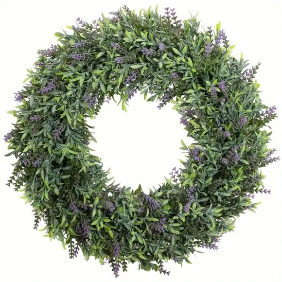 17" Faux Lavender Wreath For Front Door, Window, Room - indoor/outdoor - Picture 1 of 8